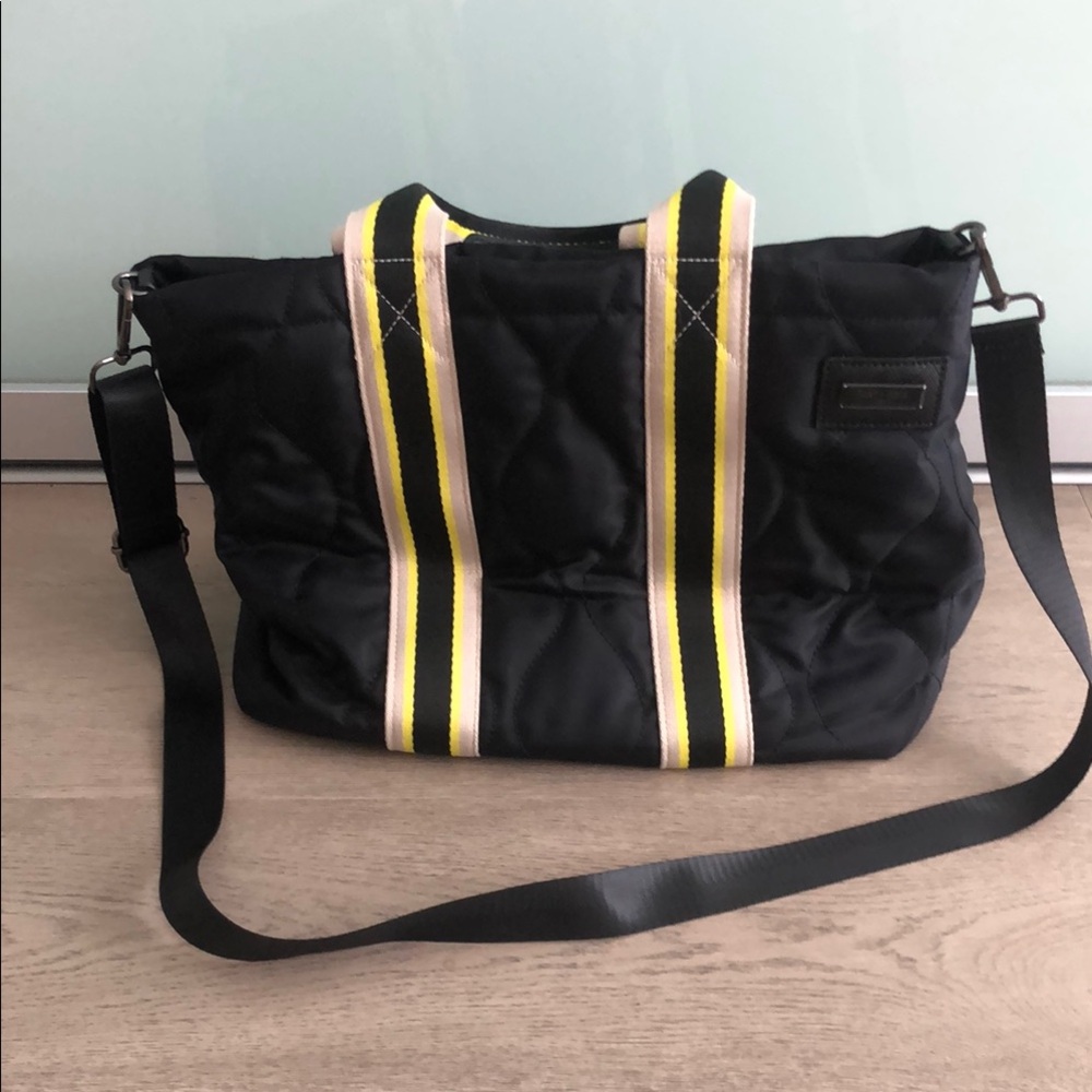 Black and Yellow Tote Bag with Durable Design